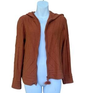 Cousin Johnny for Anthropologie Orange Hooded Cardigan
